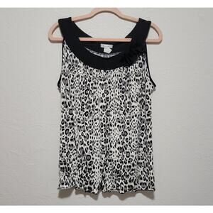 Casual Land Women's 2XL Animal Print Floral Sleeveless Blouse